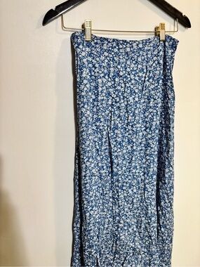 Blue Floral Maxi Skirt